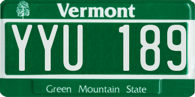 VT license plate YYU189