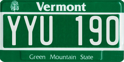 VT license plate YYU190