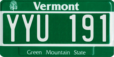 VT license plate YYU191