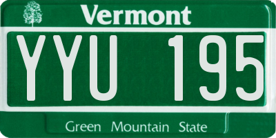 VT license plate YYU195
