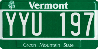 VT license plate YYU197