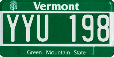VT license plate YYU198