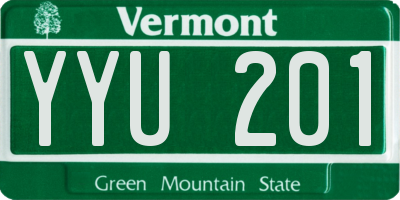 VT license plate YYU201