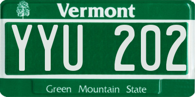 VT license plate YYU202