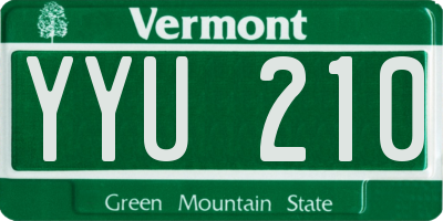 VT license plate YYU210