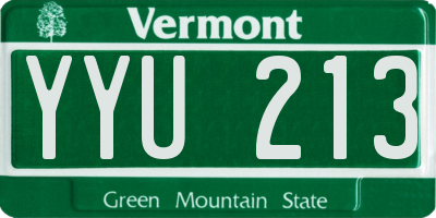 VT license plate YYU213
