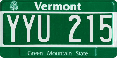 VT license plate YYU215