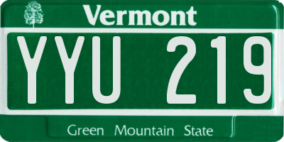 VT license plate YYU219