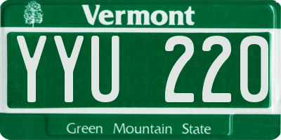 VT license plate YYU220