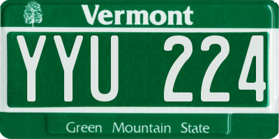 VT license plate YYU224