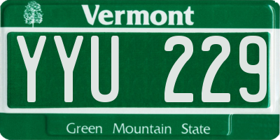 VT license plate YYU229