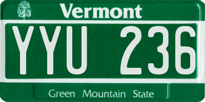 VT license plate YYU236