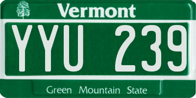 VT license plate YYU239