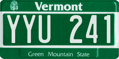 VT license plate YYU241