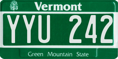 VT license plate YYU242