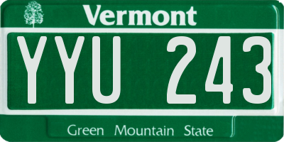 VT license plate YYU243