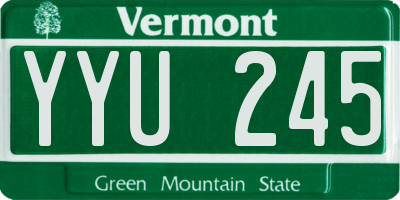 VT license plate YYU245