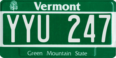 VT license plate YYU247