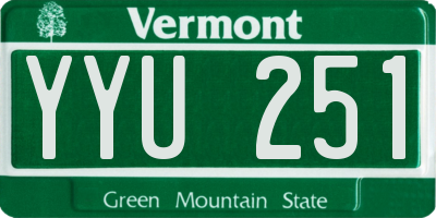 VT license plate YYU251
