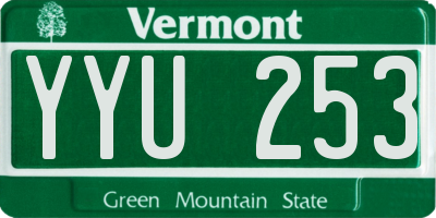 VT license plate YYU253