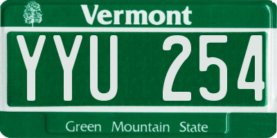 VT license plate YYU254