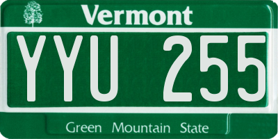 VT license plate YYU255