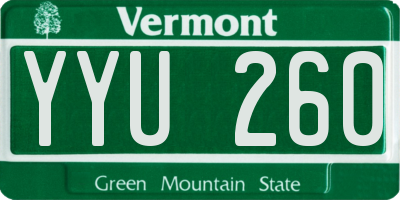 VT license plate YYU260