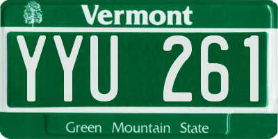 VT license plate YYU261