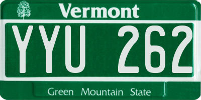 VT license plate YYU262