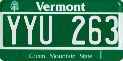 VT license plate YYU263