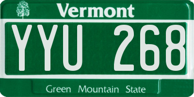 VT license plate YYU268