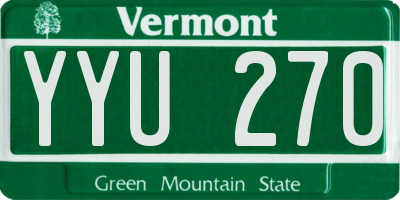 VT license plate YYU270