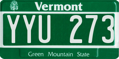 VT license plate YYU273