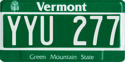 VT license plate YYU277