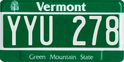 VT license plate YYU278