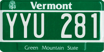 VT license plate YYU281