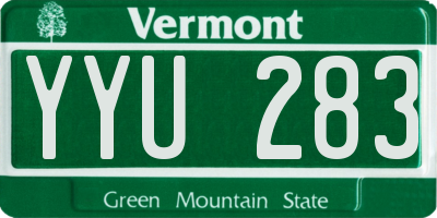 VT license plate YYU283