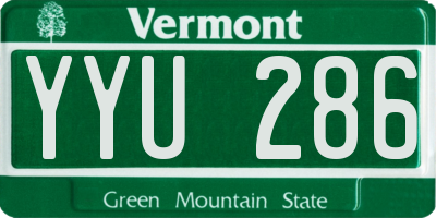 VT license plate YYU286