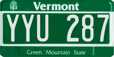 VT license plate YYU287