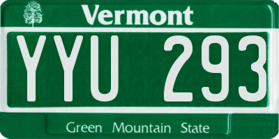 VT license plate YYU293