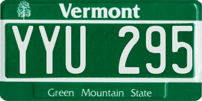 VT license plate YYU295
