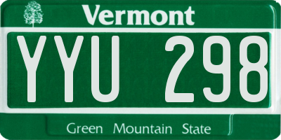 VT license plate YYU298