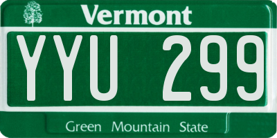 VT license plate YYU299