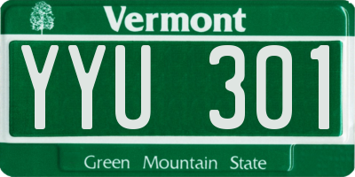 VT license plate YYU301