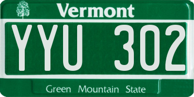 VT license plate YYU302