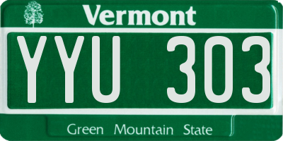 VT license plate YYU303