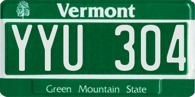 VT license plate YYU304