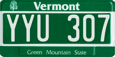 VT license plate YYU307