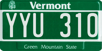 VT license plate YYU310