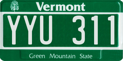 VT license plate YYU311